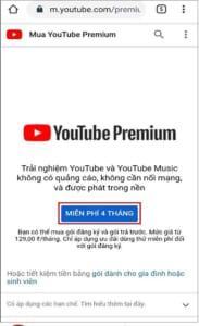 Đăng kí YouTube Premium miễn phí