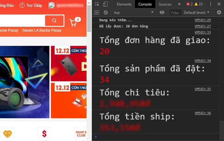 Hướng dẫn cách thống kê tổng số tiền bạn đã mua hàng trên shopee trong năm