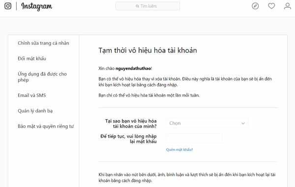 Hướng dẫn cách vô hiệu hóa tạm thời tài khoản Instagram và xóa vĩnh viễn tài khoản Instagram