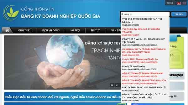 Hướng dẫn cách tra cứu thông tin các thông tin về doanh nghiệp