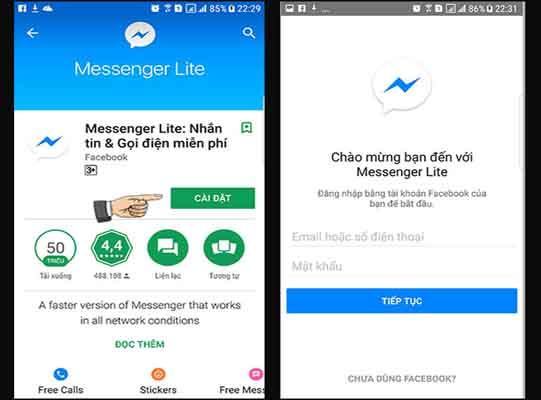 Hướng dẫn chi tiết cách tải Messenger Lite trên điện thoại Android