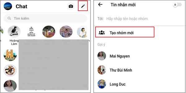 Tạo nhóm Messenger