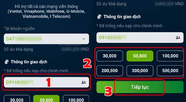 Hướng dẫn 3 cách nạp tiền điện thoại ngân hàng Vietcombank